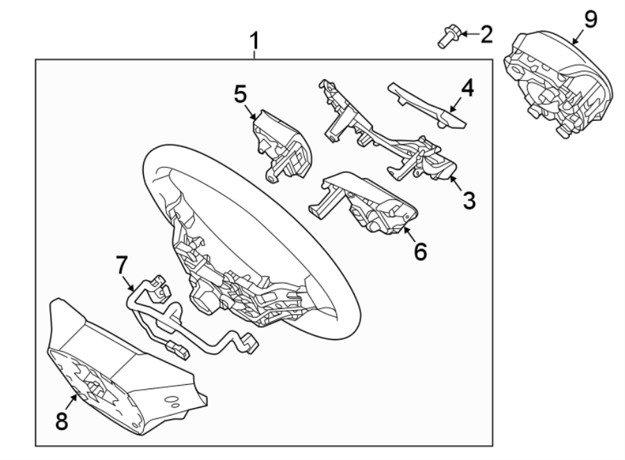 2016 Kia Sorento Steering Wheel Wiring Harness. 2016-18, w/o heat