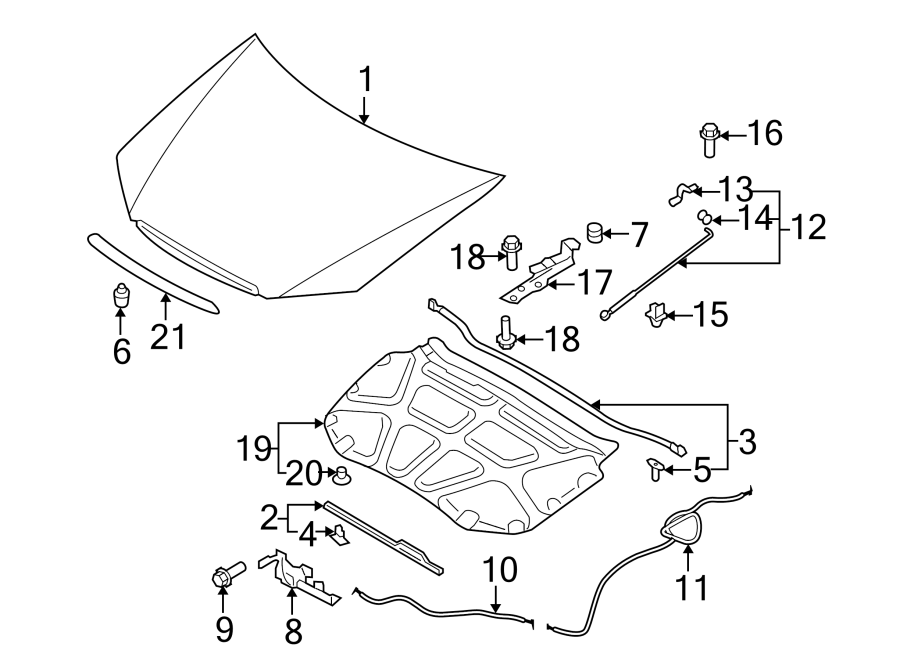 2006 Kia Spectra Hood Hinge (Left) - 791102F000 | Hyman Bros Kia Parts ...