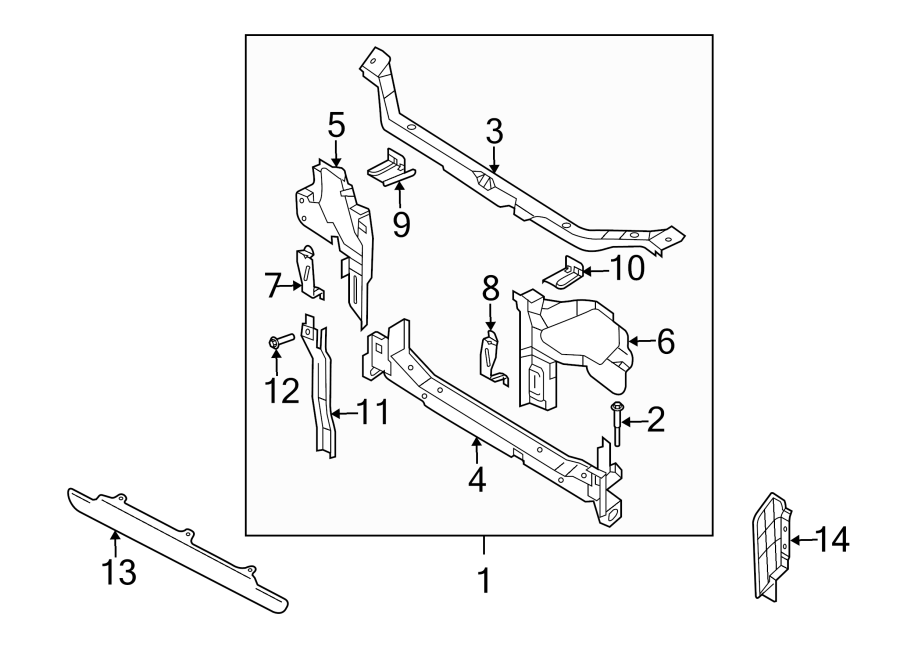 Kia Rio Radiator Support Tie Bar Bolt. Part included with radiator ...