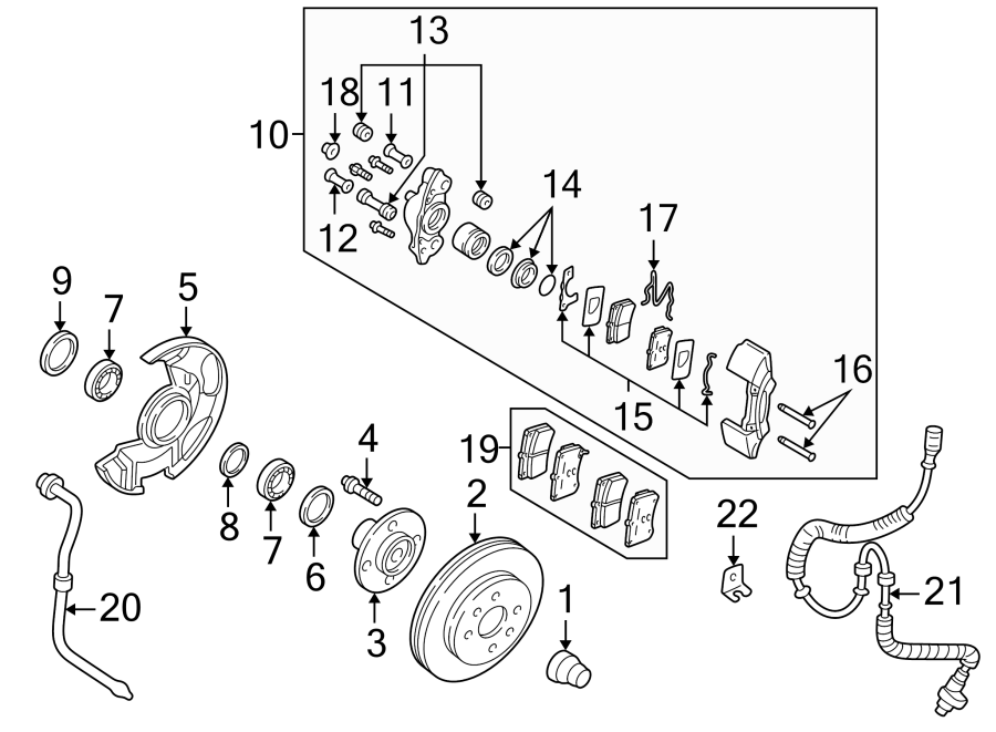 2001 Kia Wheel Bearing (Front). Bearing - Wheel - 51720FD000 | Hyman ...