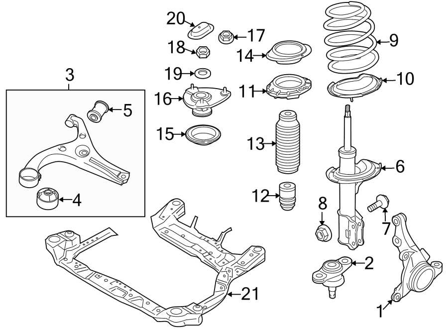 546122C000 - Kia Suspension Strut Bearing (Upper). Accent. Elantra ...