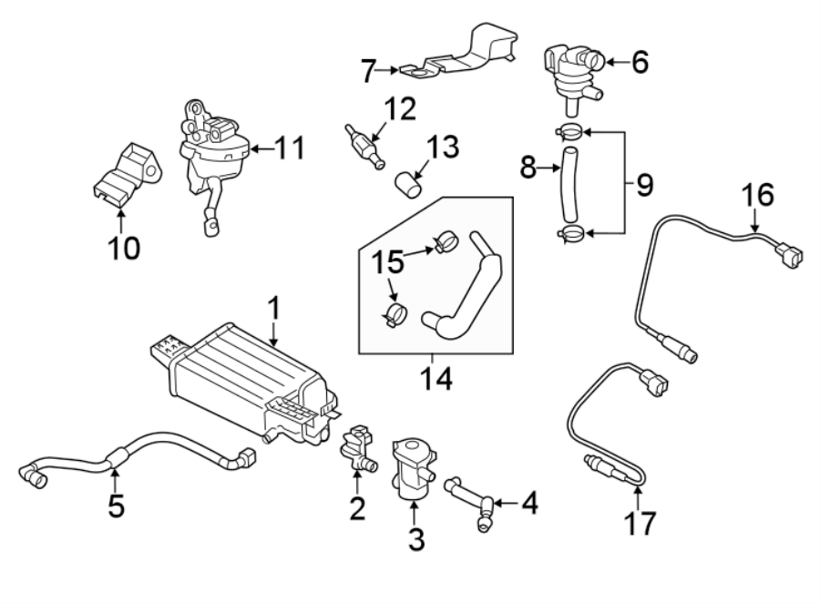 2014 Kia Forte Koup Hose assembly - pcv. Pcv hose. Pcv valve ...